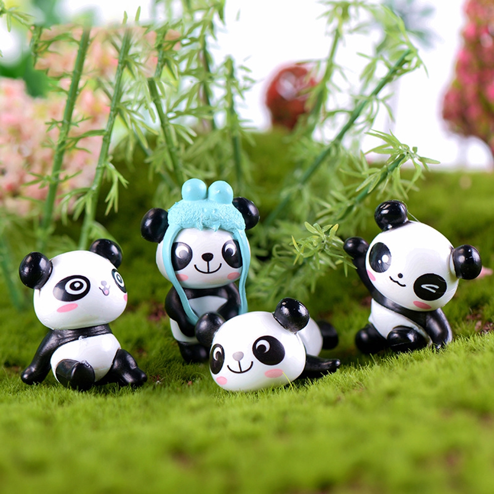 Set 4 / 8 tượng gấu trúc mini trang trí tiểu cảnh