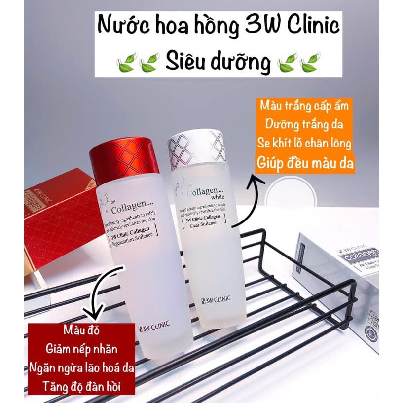 Nước Hoa Hồng Trắng Da 3W Clinic Collagen Clear Softener