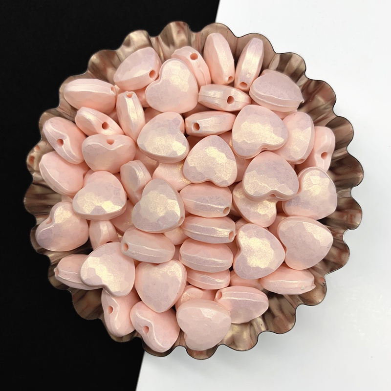 Bộ 30 Hạt Nhựa Acrylic 11.5mm Hình Trái Tim Làm Trang Sức Thủ Công