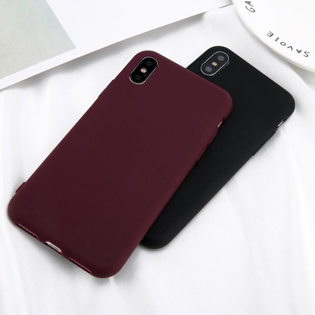 Ốp Lưng Cao Su Mềm Chống Sốc Màu Nhám Cho Iphone X Xr Xs Max | BigBuy360 - bigbuy360.vn