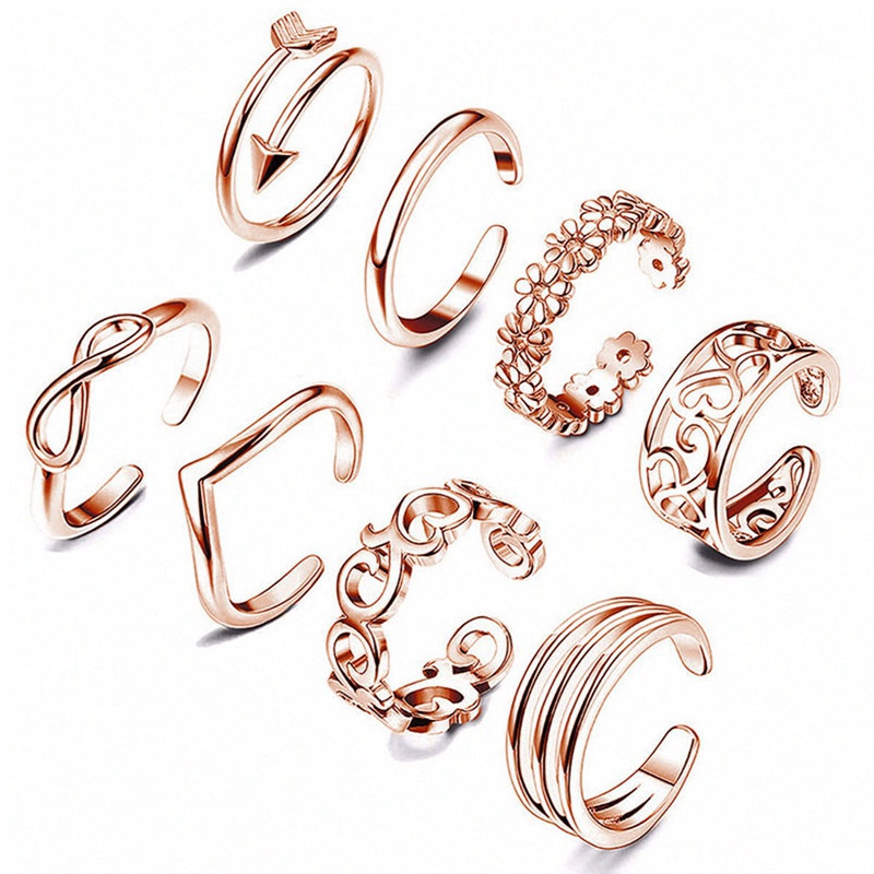 Set 8 Nhẫn Đeo Chân Thời Trang Dành Cho Nữ