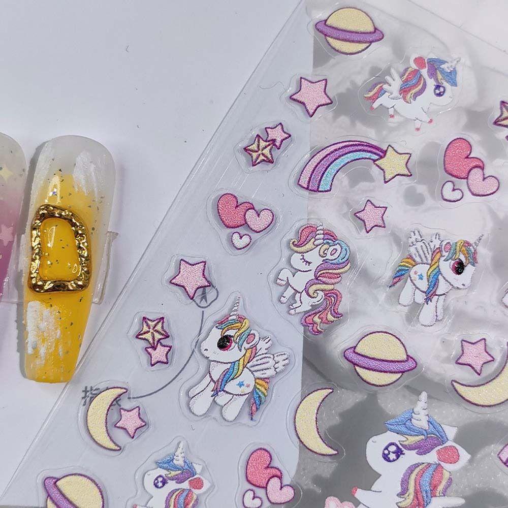 OCEANMAP Miếng Dán Trang Trí Móng Tay Tự Dính Họa Tiết Hoạt Hình Động Vật / Vịt /