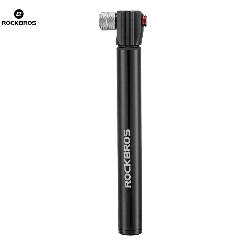 Bơm hơi mini ROCKBROS bằng hợp kim nhôm áp suất cao 260psi van Schrader/ Presta dành cho lốp xe đạp/ xe máy
