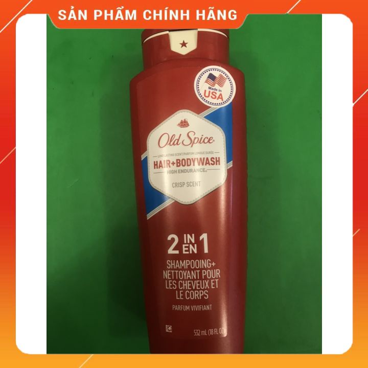 [chính hãng]Sữa tắm gội Old Spice HighEndurance 2in1 - Mỹ - 532ml mùi thơm mạnh mẽ dành cho nam giới  liu hương thơm lâu