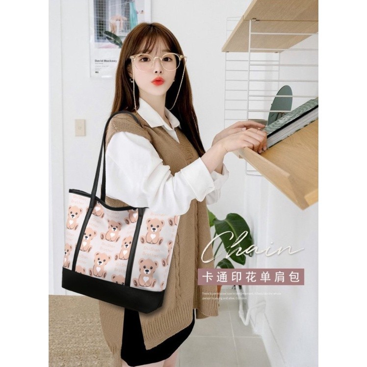 túi tote đeo chéo Túi Đeo Vai Mô Hình Gấu Vải canvas Phong Cách Hàn Quốc Thời Trang Dành Cho Bạn Nữ -67