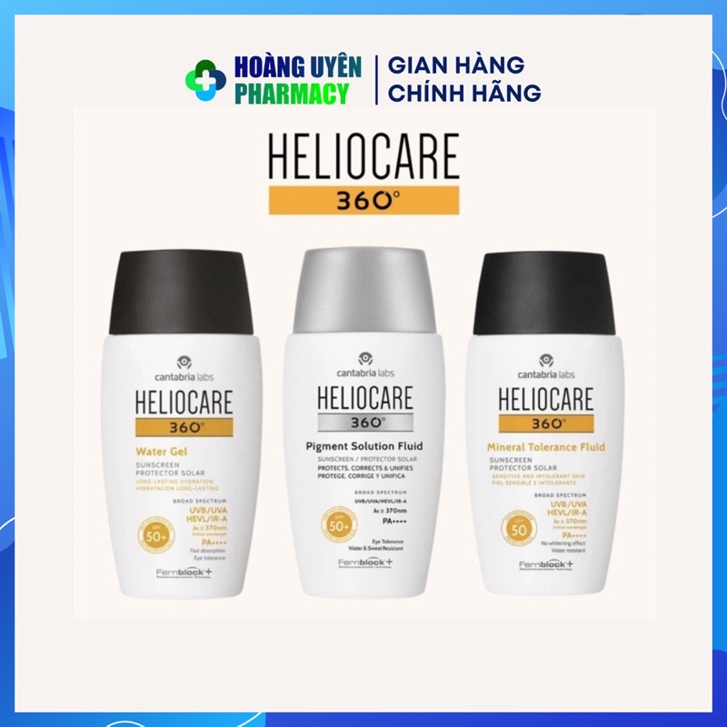 Kem chống nắng Heliocare 360 SPF 50+ không dầu mỏng nhẹ không nhờn dính 50ml