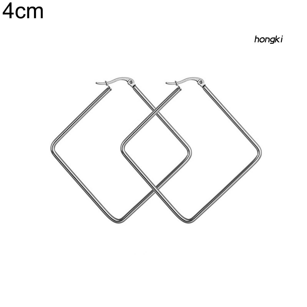 Đôi khuyên tai hình vuông lớn hợp thời trang cho nữ