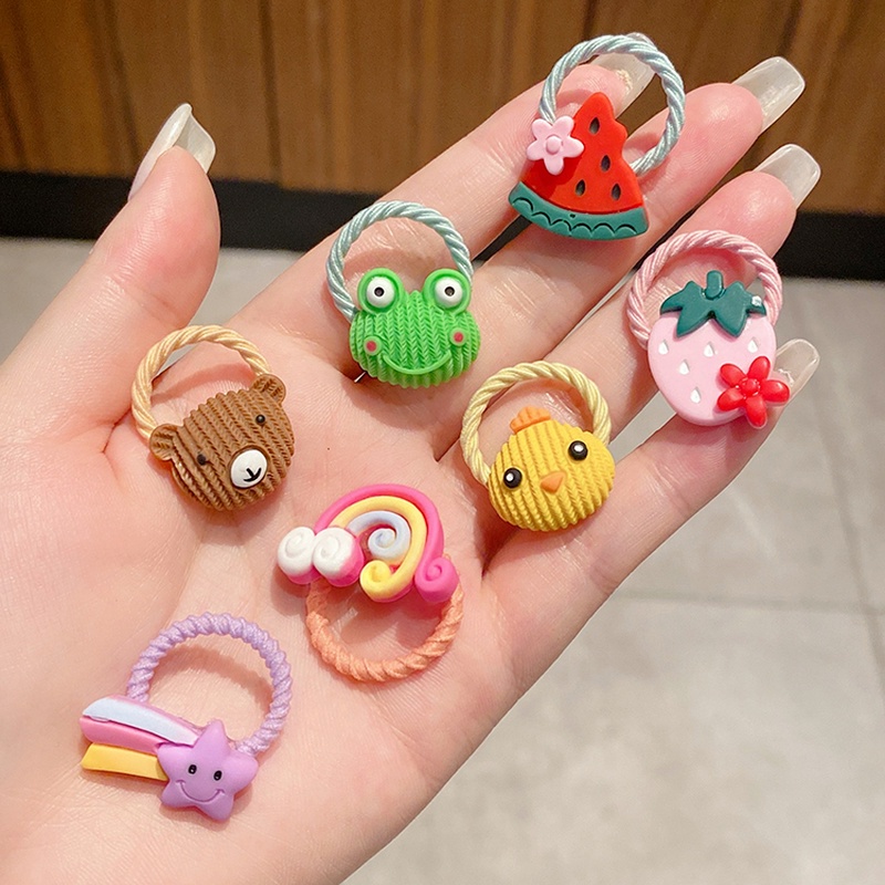 Set 10 Cột Tóc Họa Tiết Hoạt Hình Cute Cho Bé