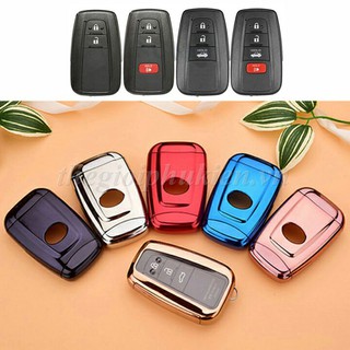 [ Hot ] Ốp silicon màu bảo vệ chìa khóa cho xe Toyota Camry 2019, Corolla Altis, Land Cruiser Prado…kèm móc đeo INOX