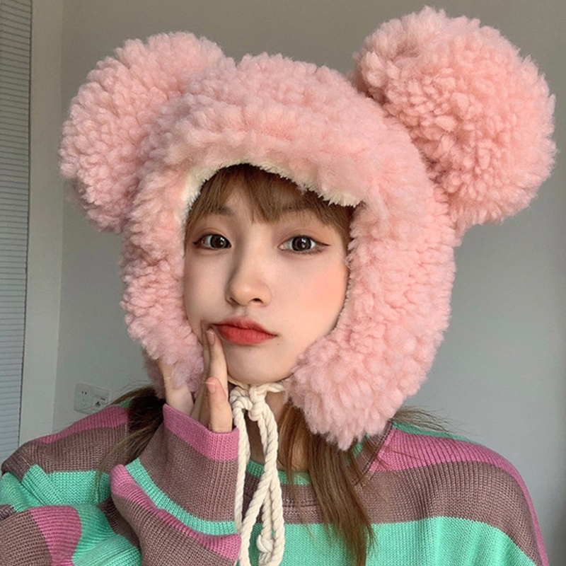 Mũ Len Lông Cừu Giữ Ấm Màu Sắc Đơn Giản Thời Trang