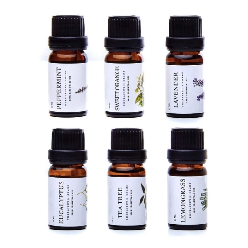 Set 6 chai tinh dầu xông phòng 100% tự nhiên Pure Aroma Essential oils 10ml/chai USA