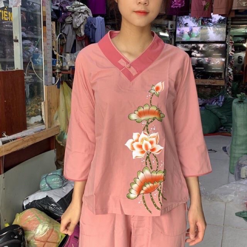 Đồ Lam Đi Chùa✅✅ Tim Bầu in ✅✅ đồ đi chùa 🌸đồ bộ
