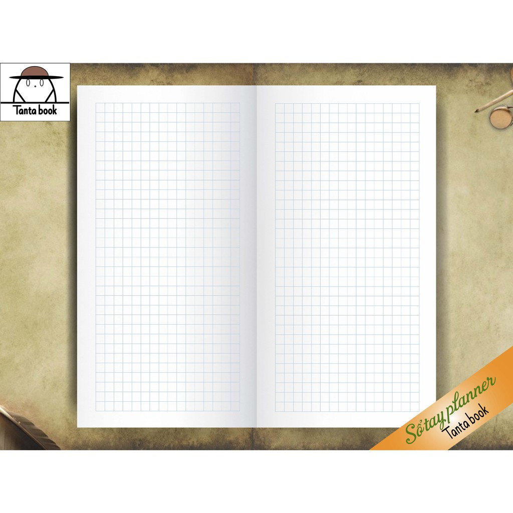 Sổ tay planer ghi chép nhật ký, lên kế hoạch ruột "ô vuông" bìa mềm 64 trang