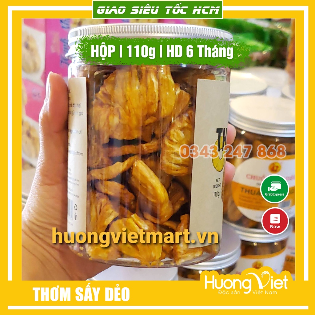 Thơm sấy không đường 110gr chua ngọt tự nhiên đồ ăn vặt giảm cân tốt cho hệ tiêu hóa, trái cây sấy nguyên chất