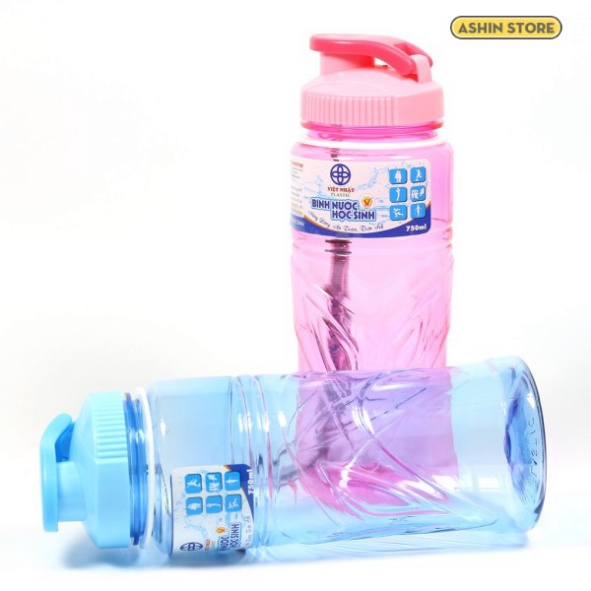 Bình Nước Học Sinh Việt Nhật 100% Nhựa PET An Toàn 750ml ⚡️