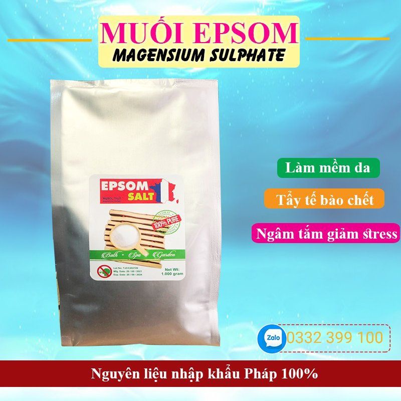 Muối Epsom Làm đẹp ,Spa Tẩy tế bào da Nhập khẩu Pháp#1kg