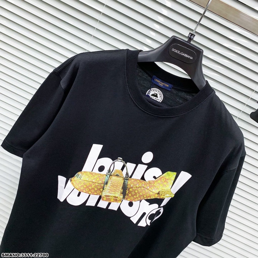 Áo Thun Lv Họa Tiết Máy Bay SPF . Áo Phông Cổ Tròn In Họa Tiết Siêu Đẹp DT STORE MENWEAR