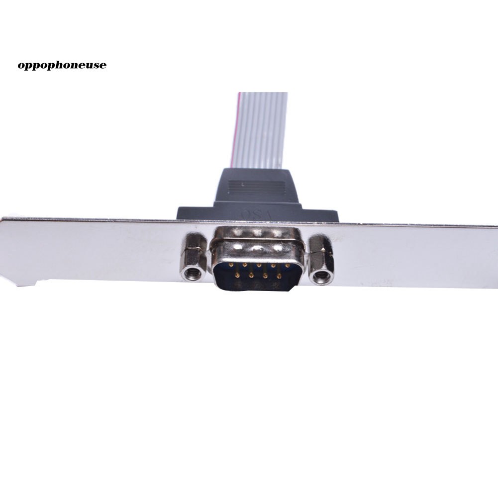 40cm Motherboard RS232 DB9 Pin COM Port Ribbon Serial Cable Connector Bracket