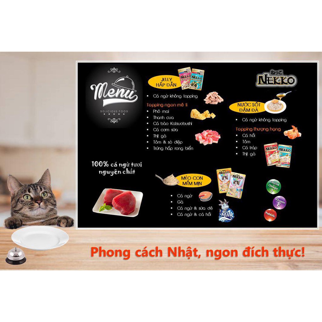 Pate Nekko - Thức ăn pate thơm ngon cho mèo dạng jelly, gravy, kitten gói 70g