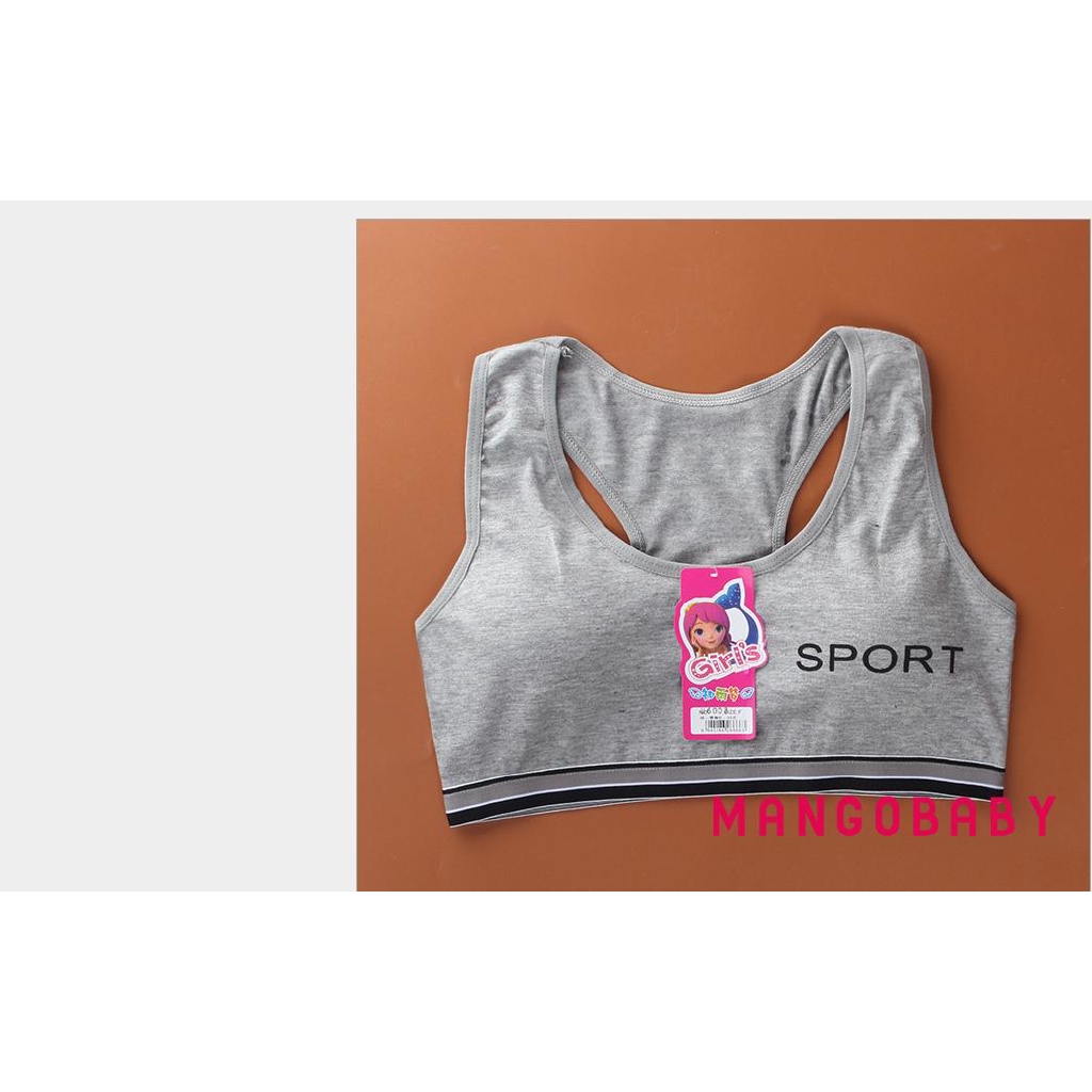 ♬MG♪-Comfort Padded Girls Crop Top Kids Sport Bra Underwear