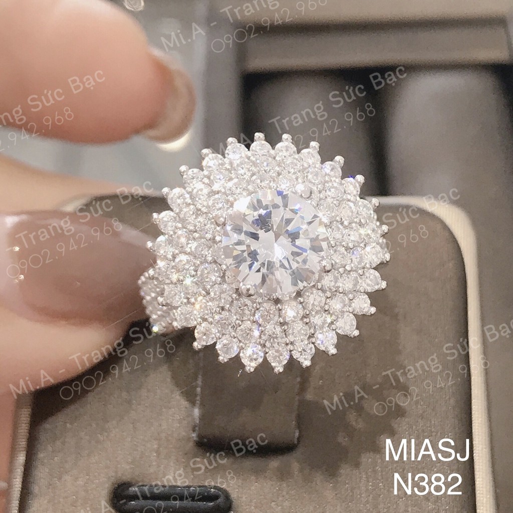 Nhẫn bạc Ý S925 cao cấp xi Bạch Kim Mã N382