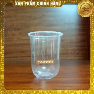 50 cốc nhựa chữ U dùng 1 lần 500ml không nắp