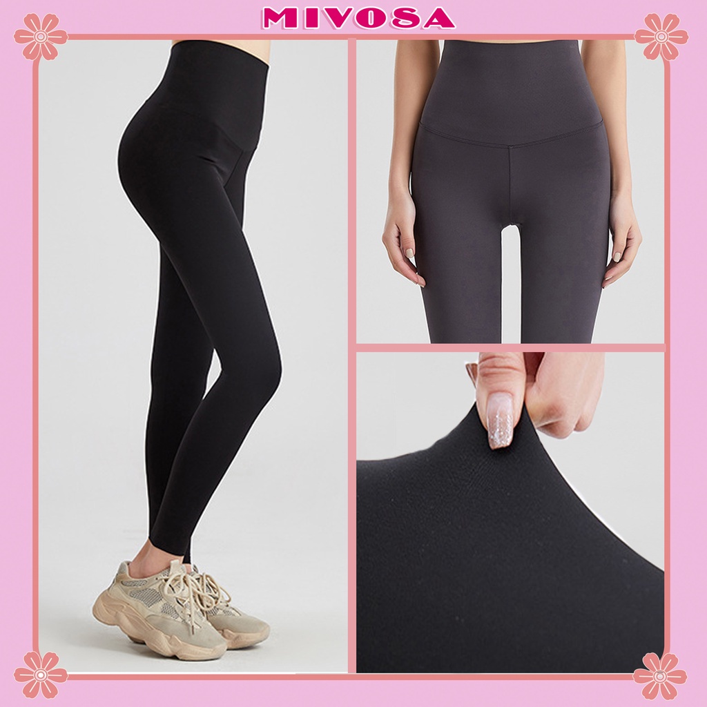 Quần legging nữ dài quần legging nâng mông cạp cao SPORT thể thao MIVOSA LE001