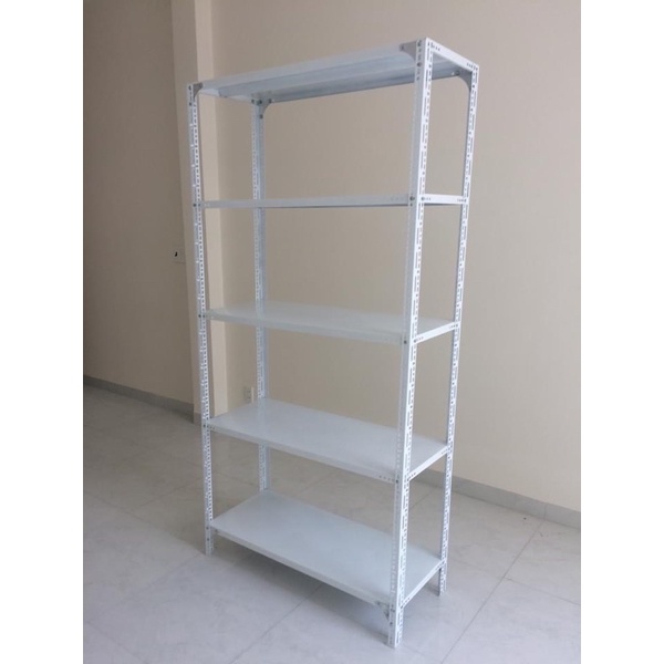 Kệ Sắt Để Hàng Đa Năng Dài 1m x Rộng 0,4m Cao 2m - 5 Tầng Lắp Ghép Màu Trắng