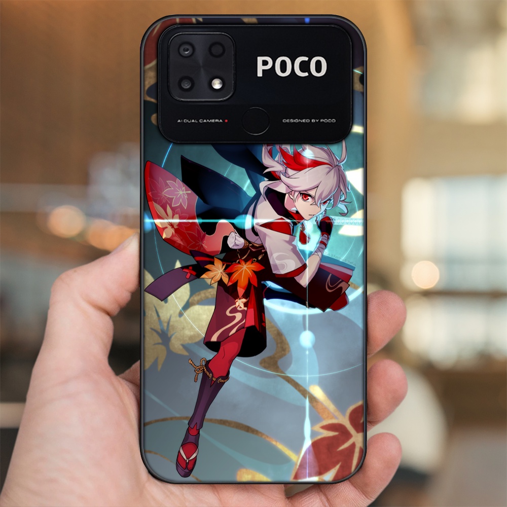 Ốp lưng Xiaomi Poco C40 viền đen in hình Kazuha Genshin Impact