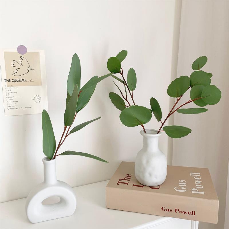 Bình Hoa Bằng Gốm Sứ Màu Trắng Trang Trí Phòng Khách Phong Cách Bắc Âu