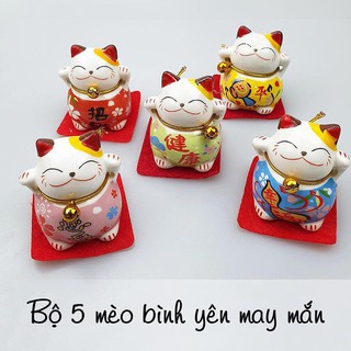 Bộ 5 con mèo bình yên may mắn