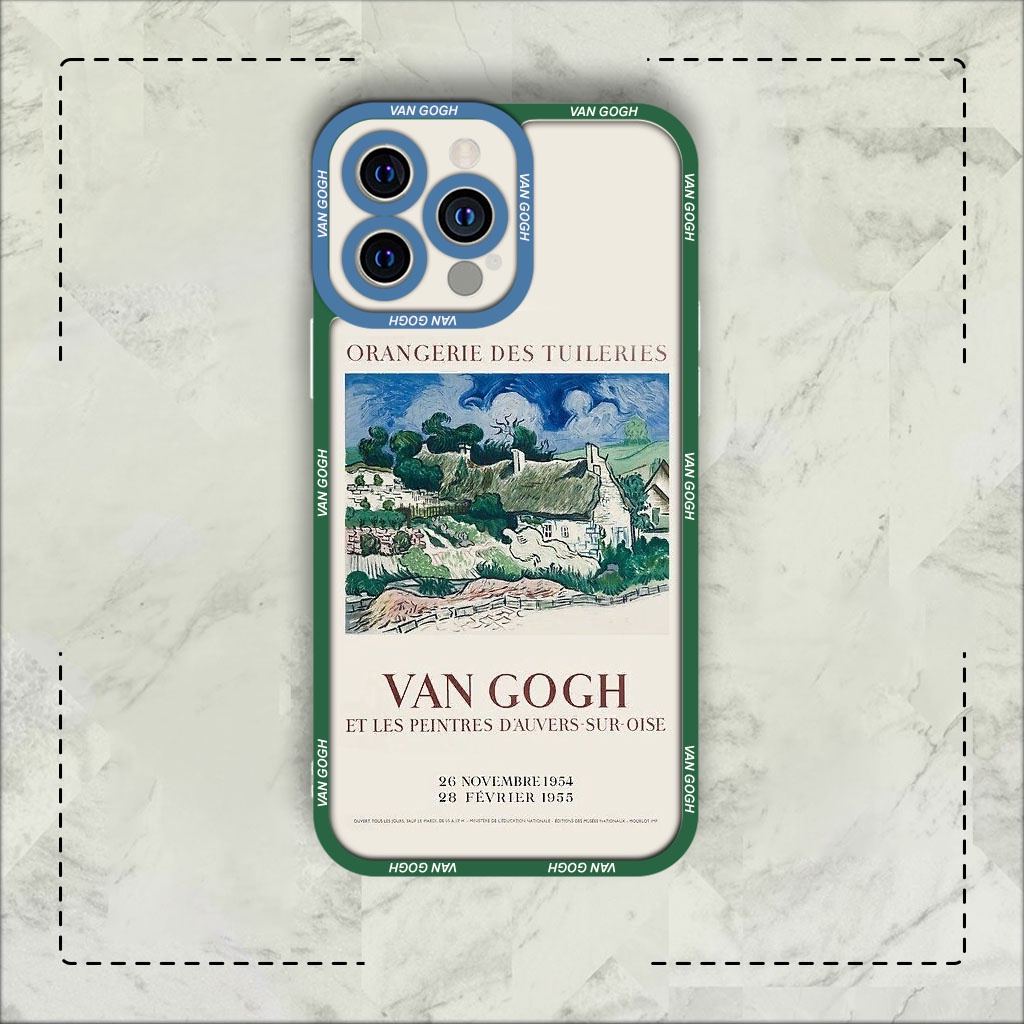 Ốp lưng iphone cạnh vuông JM Case Van Gogh làng mạc 6plus/6s/6splus/7/7plus/8/8plus/x/xs/11/12/pro/max/plus/promax