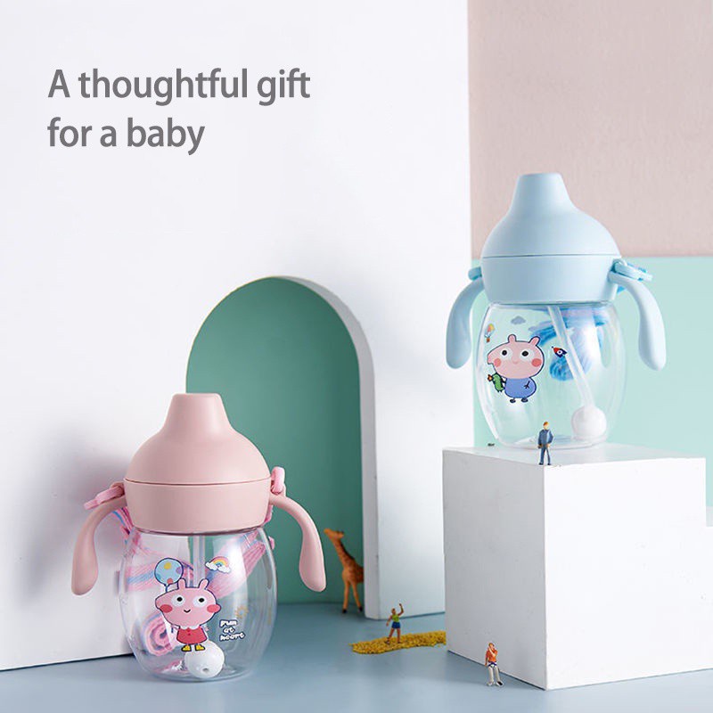 Bình Uống Nước Có Ống Hút Chống Tràn Cho Bé