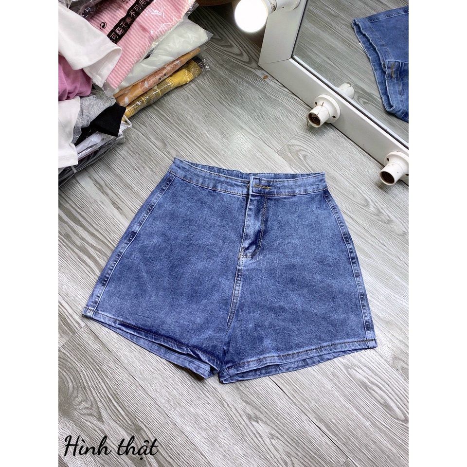 Quần đùi jean nữ, quần short jean nữ lưng cao chất dày min hàng chuẩn shop trend