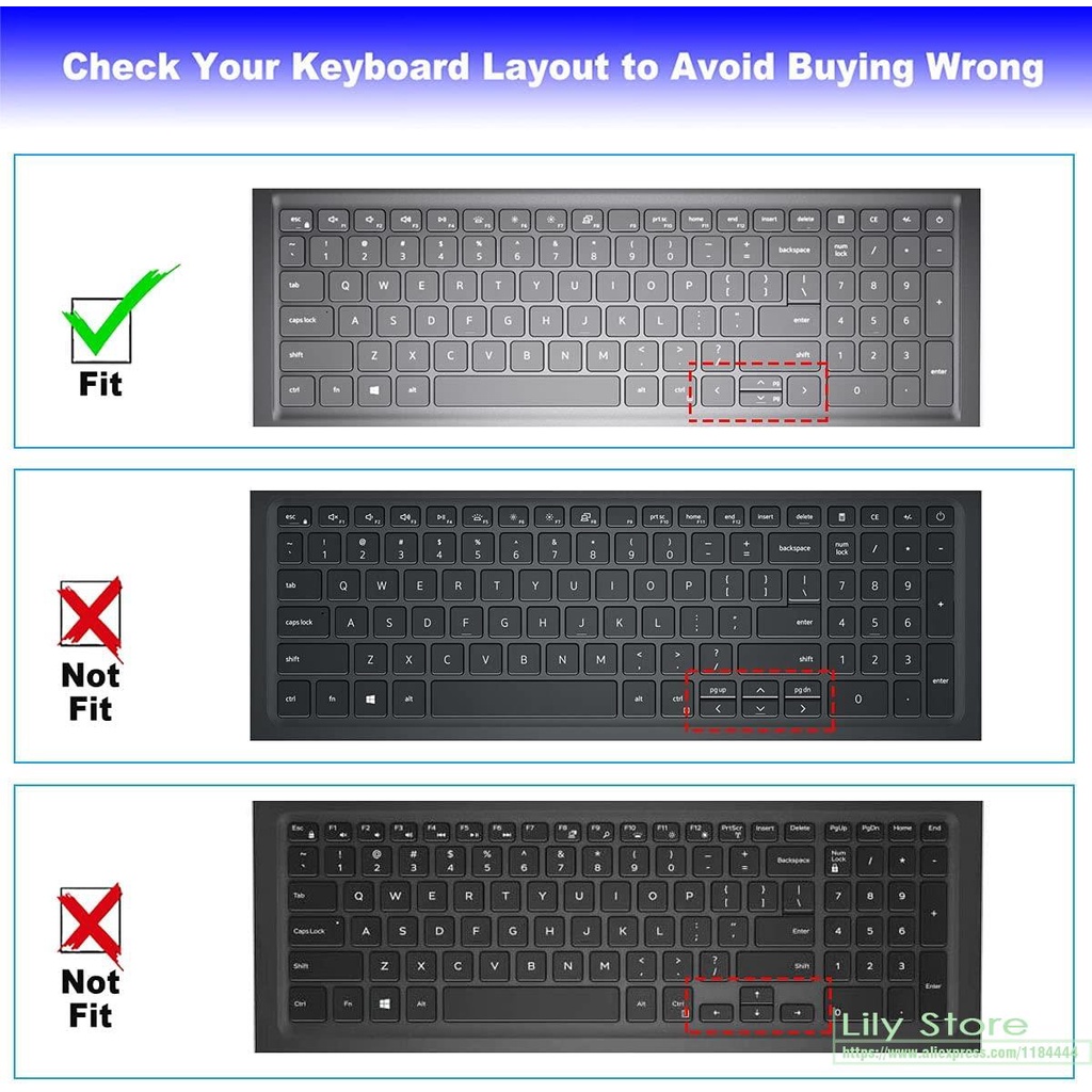 Tấm Lót Bảo Vệ Bàn Phím Máy Tính Dell Inspiron 15 3000 3510 3511 3515 Inspiron 17 5000 7510 7515 7610 Tiện Dụng