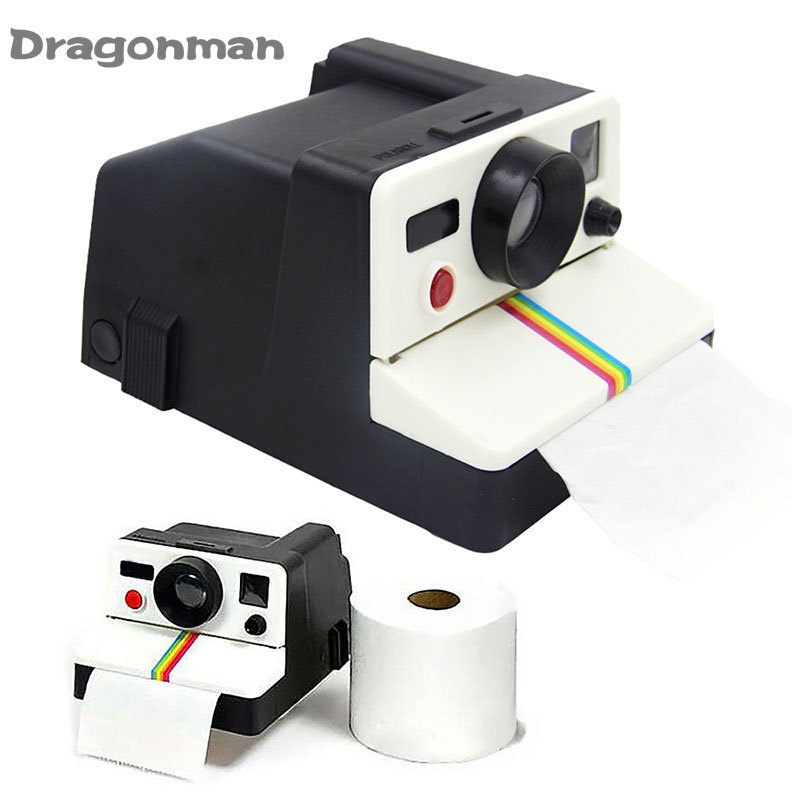  Retro Polaroids Camera Shape Inspired Tissue Box Toilet Paper Roll Holder Box Bathroom Decor