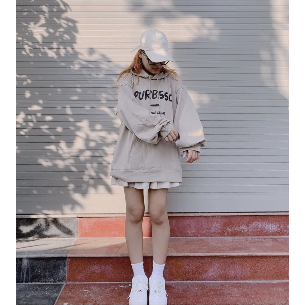 Áo nỉ hoodie in chữ Pur nữ - Sweater dáng rộng dài tay có mũ- HANHAN SHOP | BigBuy360 - bigbuy360.vn