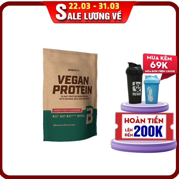 Whey protein thực vật vegan protein biotechusa 500g - ảnh sản phẩm 1