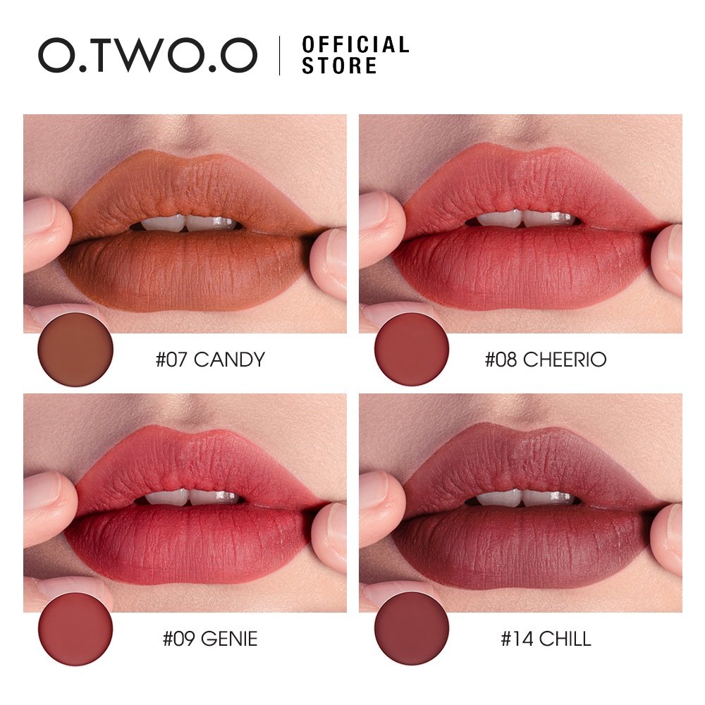 Son kem lì mịn O.TWO.O 10g trang điểm má hồng chống nước lâu trôi