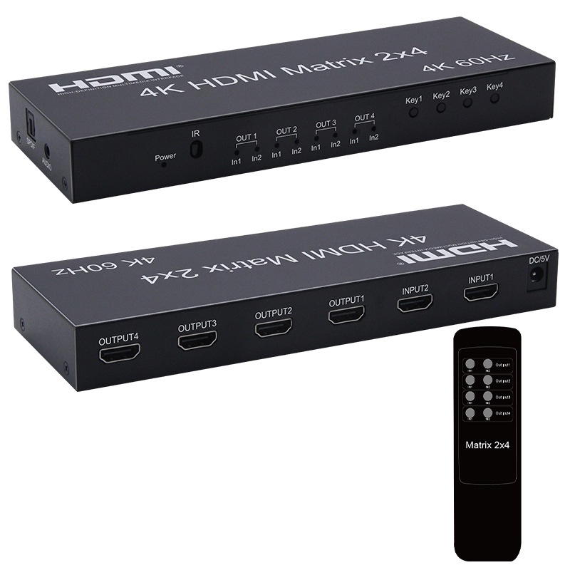 Bộ Chuyển Đổi Âm Thanh 4k @ 60hz hdmi matrix 2x4 Spidif 2 Trong 4 Ra 3d 4k hdmi Cho ps4 ps5 notebook pc