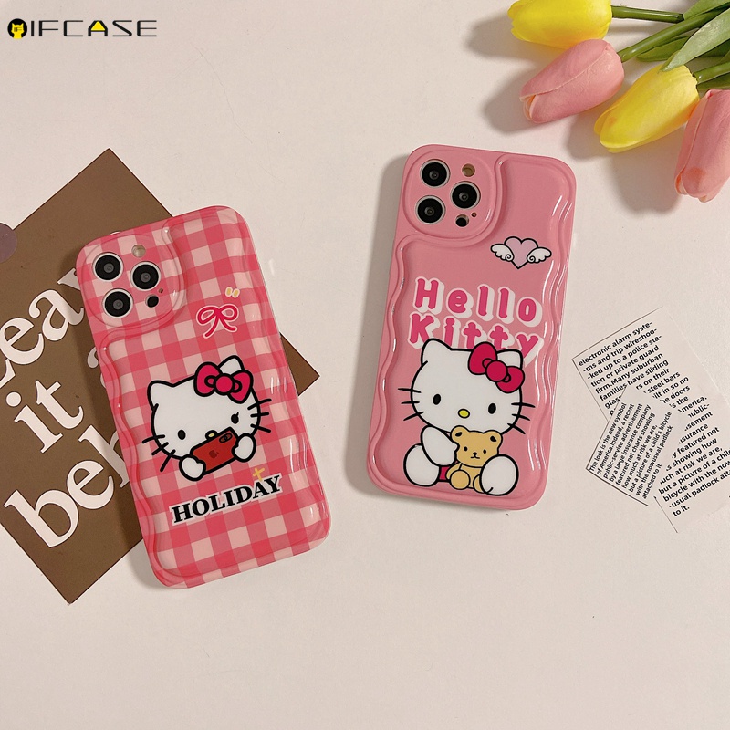 Ốp Điện Thoại In Hình Mèo Hello Kitty Thắt Nơ Cho iPhone 13 12 12 11 Pro Max XS Max XR X