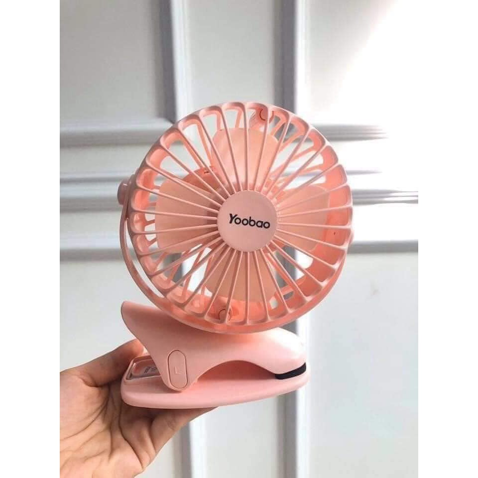 Quạt kẹp tích điện YOOBAO F04  6400mAh xoay góc 360 độ, Quạt kẹp xe đẩy, để bàn, chạy liên tục tới 32 tiếng. | BigBuy360 - bigbuy360.vn