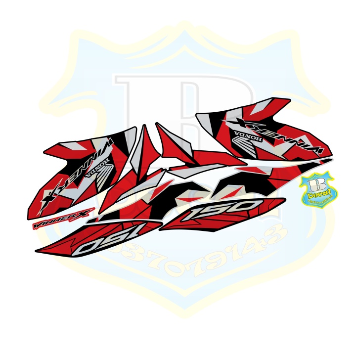 ( Quí khách vui lòng mang ra tiệm cho thợ dán ) Tem winner X đỏ đen