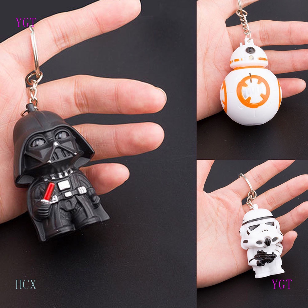 YGT Móc khóa hình Star War 3D The Force Awakens Darth Vader và Storm Trooper