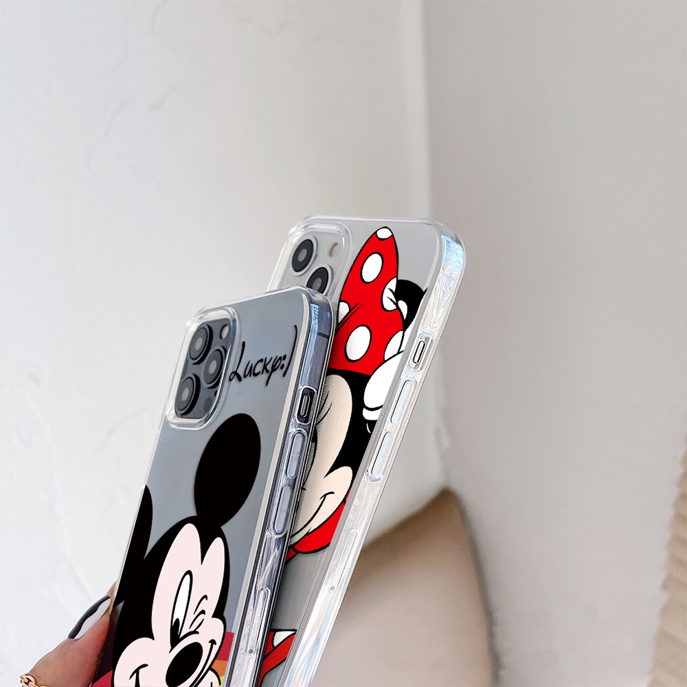 DISNEY Ốp Điện Thoại Tpu Mềm Chống Sốc In Hình Mickey / Minnie Cho iPhone 11 12 13 pro max XS X XR XSMax 7 8 6 6s plus 5 4 SE 2020