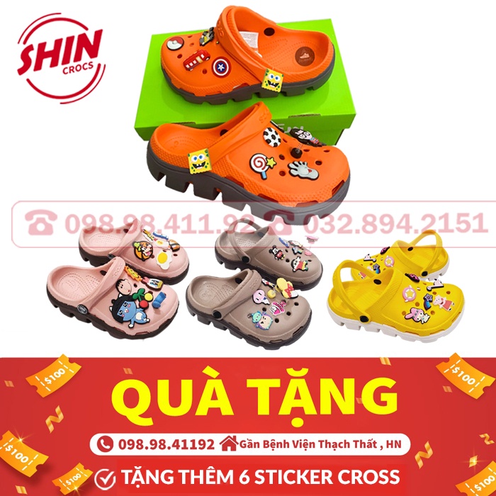 Dép cross cho bé DUET💖FREESHIP💖dép cross cho bé trọn bộ 4 mã SHINCRO7781 tặng thêm 6 jibiiz cross cài dép