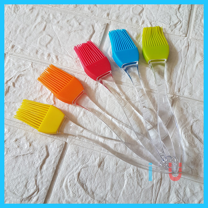 HCM - Cọ silicon chịu nhiệt quét dầu cán nhựa trong 17cm quét mặt bánh, bơ, gia vị đồ nướng