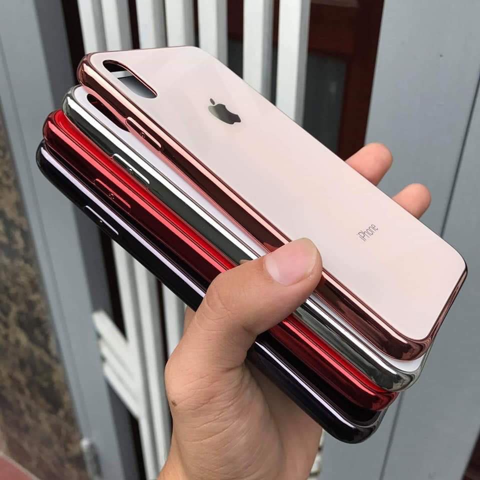 ⚡️ Ốp iPhone - Ốp lưng iPhone mặt lưng giả Kính cường lực Viền Si (ốp cứng)