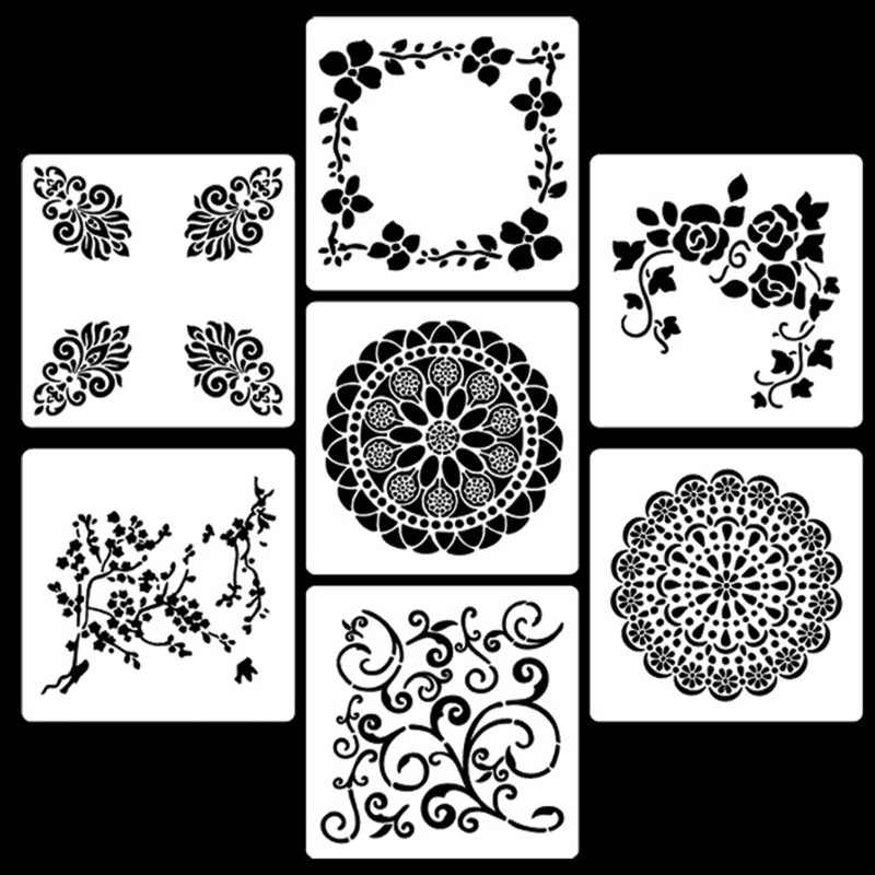 Bộ 7 Khuôn Tô Họa Tiết Mandala Trang Trí Giáng Sinh
