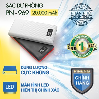 Pin sạc dự phòng Pineng PN-969 20000mAh (Trắng) - Hãng Phân Phối Chính Thức